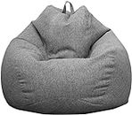 Bean Bag Chair Cover (Without Filler) Bean Bag Sofa Couch Cover High Back Lazy Sofa Bean Bags Plush Toy Storage Bag Clothes Organizer Beanbag Chair Cover for Adults Kids (Gray, XL:39.4 x 47.2in)