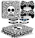 Elton Black&White Theme 3M Skin Sticker Cover for PS4 Pro Console and Controllers + 4 Led bar Decal