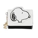 サンアート Peanuts SNP 1001 WH Snoopy Die Cut Patch Series Trifold Mini Wallet, White