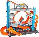 Hot Wheels Ultimate Garage City Playset with Multi-Level Racetrack, 3 Foot Tall Track with Shark, Parks 100 Cars, Includes 2 Toy Cars, Toys for Ages 5 to 8, One Pack, FTB69