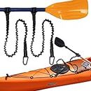 Stretchable Kayak Paddle Strap with Carabiner, 2 Pack Secure Lanyard Rope, Kayak Paddle for Kayak and SUP Paddles, Fishing Poles Rods