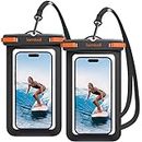 Lamicall Waterproof Phone Pouch Case - 2 Pack IPX8 Water Proof [Easy Lock & Heavy Duty] Cell Phone Dry Bag for iPhone 12 13 14 15 Pro Max, Samsung Galaxy S23 Ultra S22 S21 Ultra, All 4-7" Cellphones