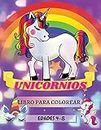 Unicornios Libro para Colorear Edades 4-8: Dise�ños adorables para niños y niñas únicos grandes 8,5x11