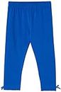 Max Solid Elasticated Bow Detailed 3/4th Leggings_M22CLG27MID Blue_2-3Y