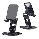 Besank 2PCS Cell Phone Stand, Adjustable [360° Rotation] Non-Slip Metal Base, Foldable & Portable Phone Stand Dock for All 4-13" Smartphones E-reader Tablets(Black-Black)