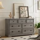 7 Drawers Dresser 54" Wooden Storage Dressers Chests of Drawers for Bedroom Home