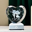 ERWEI Couple Romantic Gifts for Him Her Crystal Heart Night Lamp Mothers Day Gifts I Love You Forever Crystal Gift for Wife Girlfriend Mom Sister Her Anniversary Wedding Birthday