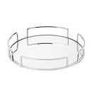 Home Details Mirrored Vanity Tray | Dimensions : 12.99" L x 12.99" W x 2.05" H | Glass Base | Great for Cosmetics | Jewelry | Toiletries | Organization | Chrome
