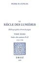 Le Siècle des Lumières. Bibliographie chronologique. Index des auteurs, N-Z, 1761-1789. T. XXXII (French Edition)