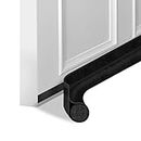Dimeho Door Draft Stopper Set 37.79 Inch Adjustable Door Draft Blockers Door Sweep Weather Stripping Noise Cold Air Door Bottom Seal for Interior/Exterior Doors (Black