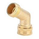 Hose Tap Connector, 45 Degree Solid Brass Elbow Ball Valve Hose Connector Adapter Garden Hose Connector for Outdoor Garden Lawn 3/4in