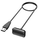 Tobfit Charger Cable for Fitbit Charge 5 / Luxe Smart Watch, Soft USB Charging Cables with Charging Stock Durable Charger Cable for Fitbit Charge 5 / Luxe Tracker- 50cm (Black)