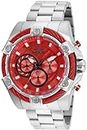 Invicta Silicone Bolt Chronograph Red Dial Analog Watch for Men - 25514, Black Band