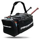 PowerNet Pro Duffle Bag | Baseball Softball Equipment Gear Dual Bat Carrier | Built-In Cooler Pocket | 2 Internal Bat Sleeves | Padded Shoulder Strap