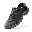 NORTIV 8 Men's Sandals Closed Toe Athletic Sport Lightweight Trail Walking Sandals for Men, Black, 13
