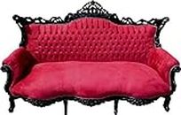 Casa Padrino Baroque 3 Seater Master Bordeaux Red/Black - Living Room Furniture Coffee Lounge