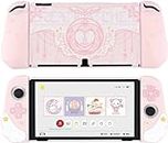 GeekShare Cute Case Compatible with Nintendo Switch OLED Console and Joy Con- Shock-Absorption and Anti-Scratch Slim Cover Case with Ergonomic Design for Switch OLED Model- Star Wings (Pink)
