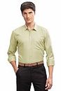 BE ACTIVE Men's Solid Slim Fit Cotton Formal Shirts || Men Stylish Shirt || Spread Collar & Full Sleeves || Timeless Style & Comfort Pista Green