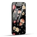 NDCOM for Samsung Galaxy Note 9 Back Cover Flowers Froral Printed Glass Case