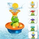 YOLOMOON Crocodile Baby Bath Toys for Toddlers, 5 Modes Automatic Water Spray Bath Toy with LED Lights, Induction Sprinkler Bathtub Toys for Bathroom Swimming Pool Indoor Outdoor, Gift for 1 2 3 4 5 6 7 8 Year Old Boys Girls Kids