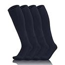 QBK 2T/3T/4T/5T To Youth Toddler Athletic Soccer Baseball Softball Socks 2 Pairs (Navy 11-13Y)