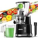 Aeitto Juicer Machine, Slow Masticating Juicer with Big Wide 81mm Chute, Cold Press Juicer for Fruits and Vegetables, Vertical Juicer Machine BPA Free with Quiet Motor Reverse Function, Easy to Clean