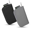Eco-Fused Memory Card Case - 2 Pack - Fits Up to 44X Sd, Sdhc, Micro Sd, Mini SD and 4X Cf - Holder with 22 Slots - for Storage and Travel 2 Pack - Black + Grey