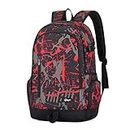 Ricky-H Cool Backpack for Teen Boys & Girls, Red/Black Men & Women's Graffiti Pattern Travel Bag, College Students Bookbag with Laptop Compartment -Graffiti Red JTY