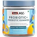 SwisseMe Probiotics Prebiotic Gummies - Probiotic Supplement With 1.5 Billion CFU, Zero Added Sugar Fridge Free Probiotic - 30 Gummies (One Gummy Per Serving, Orange Flavour)