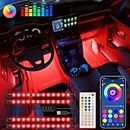 Keepsmile Interior Car Lights Car Accessories APP Control with Remote Music Sync Color Change RGB Under Dash Car Lighting with Car USB Charger 12V 1A Led Lights for Car Jeep Truck