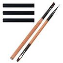 2pcs Nail Clean Up Brushes, Professional French Manicure with Round Angled Tip Head Pen Painting Tools, Remover Gel for Polish Mistake Cleaning & Art Design, Premium Synthetic Bristles (Tea Brown)