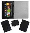 Acm Leather Flip Flap Case Compatible with Kindle Fire Hd 7 2012 2nd Gen Tablet Cover Magnetic Closure Stand Black