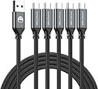 USB Type C Cable 5-Pack 3FT,SMALLElectric USB Type A to C Fast Charger Cords for Samsung Galaxy S20 S10 S9 S8 Plus, Braided Charging Cable for Note 10 9 8, LG V50 V40 G8 G7,(Grey)