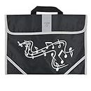 A-Star Sheet Music Book Bag - Black with Curved Stave Design - School Book Accessory Bag