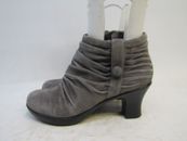 Dansko Womens Size 40 EUR Gray Suede Slouch Zip Ankle Fashion Boots Bootie