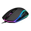 GAMDIAS RGB Wired Gaming Mouse | Aura GS1 | 6 Multi-Function Keys | Advance Ergonomic Design for Better Grip and Travel | Multi-Colour Lighting | 1.5m USB A Cable