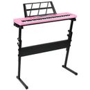 Fresh Fab Finds 61 Keys Digital Music Electronic Keyboard Electric Musical Piano Instrument Kids Learning Keyboard With Stand Microphone For Beginners - Pink