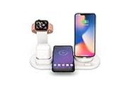 Litvibes Wireless Charging Station 4 in 1,Charger 3A Rotatable Stand Dock For Micro USB & Type-C phones,Multi-Function Stand compatible for Iphones,Watch Stand To Which Attach Your Smart Watch Charger