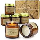 6 Pack Candles for Home Scented Aromatherapy Candles Gifts Set for Women Soy Wax Long Lasting Amber Jar Candles for Christmas Valentine Birthday Mother's Thanksgiving Day Present