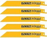 DEWALT Reciprocating Saw Blades, Straight Back, 6-Inch, 10/14 TPI, 5-Pack (DW4845) , Yellow