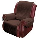 Recliner Chair Cover, Set of 2 Fleece Chair Protectors with Pockets, Brown