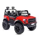 GettBoles Pobo Electric Rechargeable Ride on Jeep for Kids of Age 2 to 6 Years - The Battery Operated Ride on Jeep with Music, Lights, Swing and Bluetooth Remote Control, Red