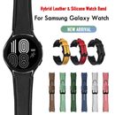 Per Samsung Galaxy Watch 4 5 6 40/44/43/47 mm cinturino in silicone ibrido in pelle