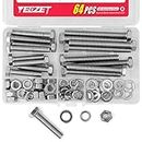YEEZET M8 40 mm 50 mm 70 mm 80 mm 304 Stainless Steel Hex Bolts, Washers, Spring Washers & Nuts Assortment Kit, 16 Pieces