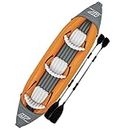 AB Tools Hydroforce Lite Rapid Kayak, 3 Person Inflatable Kayak Set, Sit On Kayak with Seats, Backrest, 2 Paddles and Hand Pump, Orange, One Size, 65132
