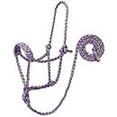 Weaver Leather 35-7820-R3 Braided Rope Halter with 6' Lead, Average, Gray/Purple