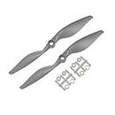 uxcell RC Propellers CW 7x5 Inch 2-Vane for Airplane Nylon Gray 2Pcs with Adapter Rings