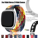 Für Fitbit Sense Versa 4 3 Elastic Fabric Loop Geflochtenes Nylon Ersatz Armband