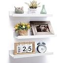 UHUD CRAFTS Engineered Wood Floating Wall Shelf, Wall Mounted Book Shelf, Picture Ledge, Decorative Shelf For Living Room, Office, Bedroom, Bathroom - White