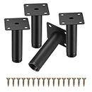 Carkio Pack of 4 Furniture Legs, 10 cm / 4 pollici Adjustable Furniture Feet Steel Furniture Feet for Cabinet Feet Table Legs with Screws, Furniture Legs and Cabinet Feet for Coffee Tables, Sofa